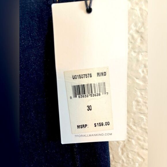 7 For All Mankind dark DENIM SKINNY jean. 30. NWT - Picture 10 of 11